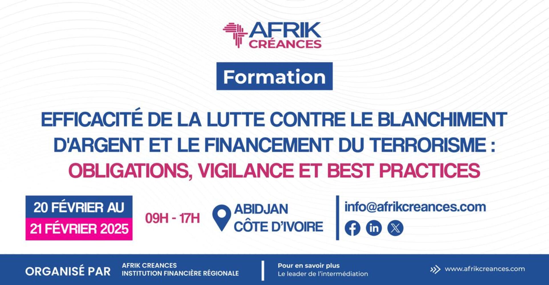 Visuel de formation Efficacité de la lutte contre le blanchiment d’argent et le financement du terrorisme Obligations, vigilance et best practices.