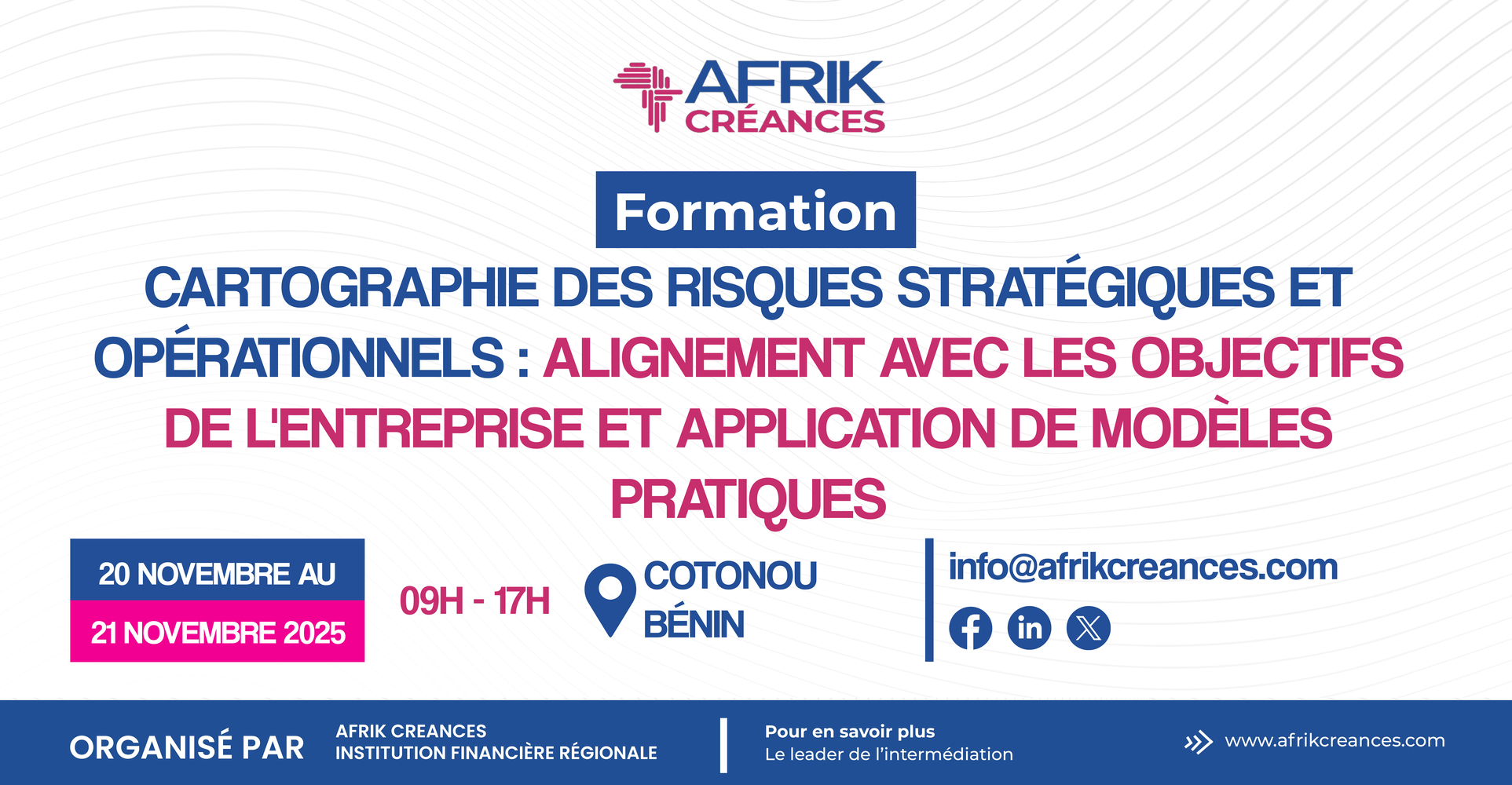 Visuel de formation Cartographie des risques stratégiques et opérationnels.